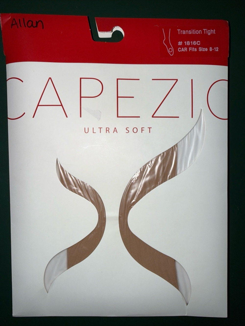 1816C Size 8-12 Capezio Transition Tights
